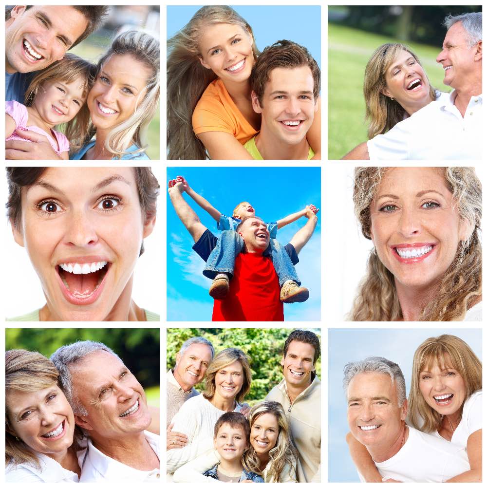 Collage of a Family Smiling